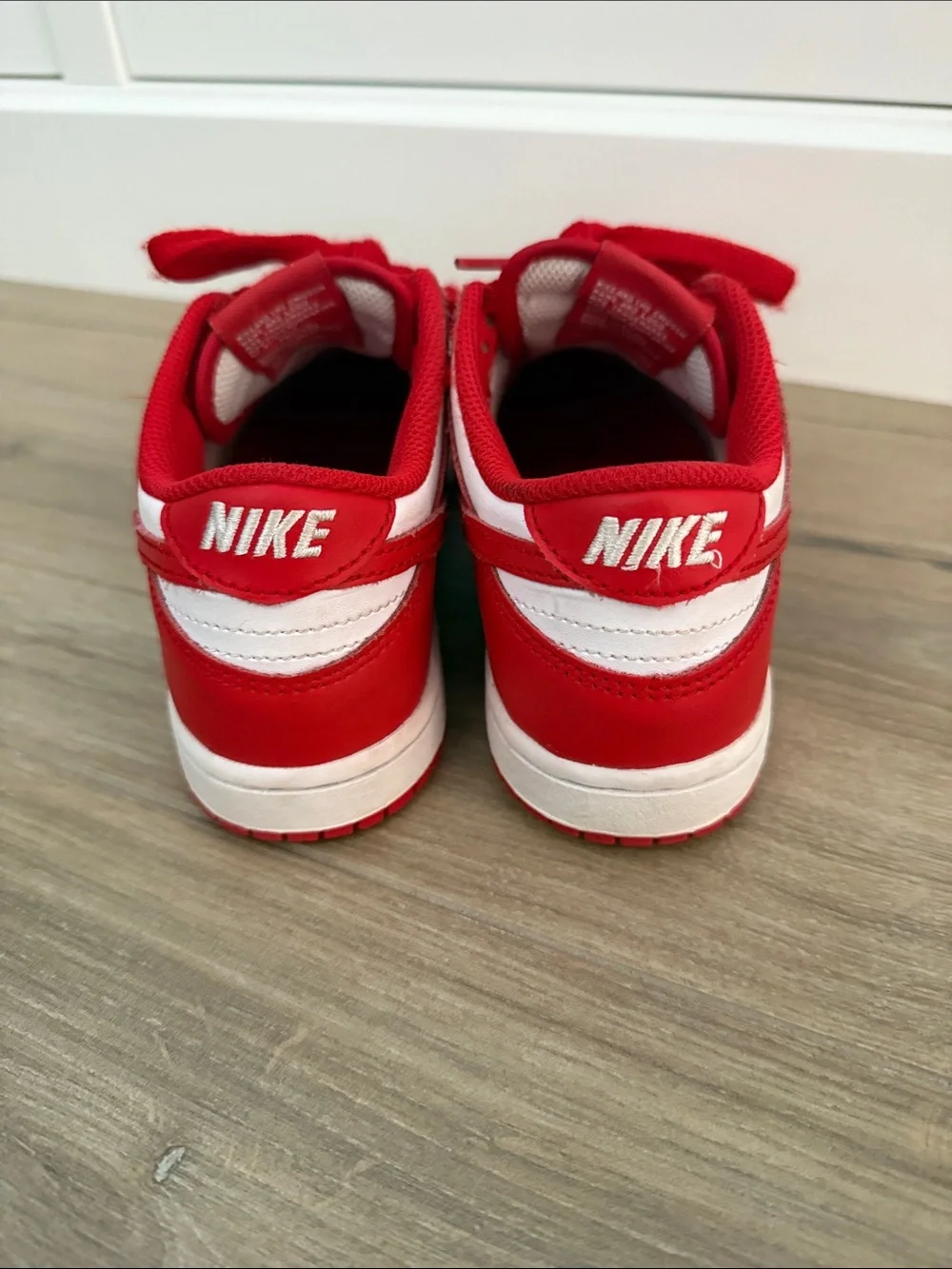 Nike Dunks Kids Red and White Low-Top Sneakers